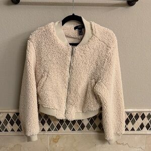 Forever 21 Cream Teddy Jacket
